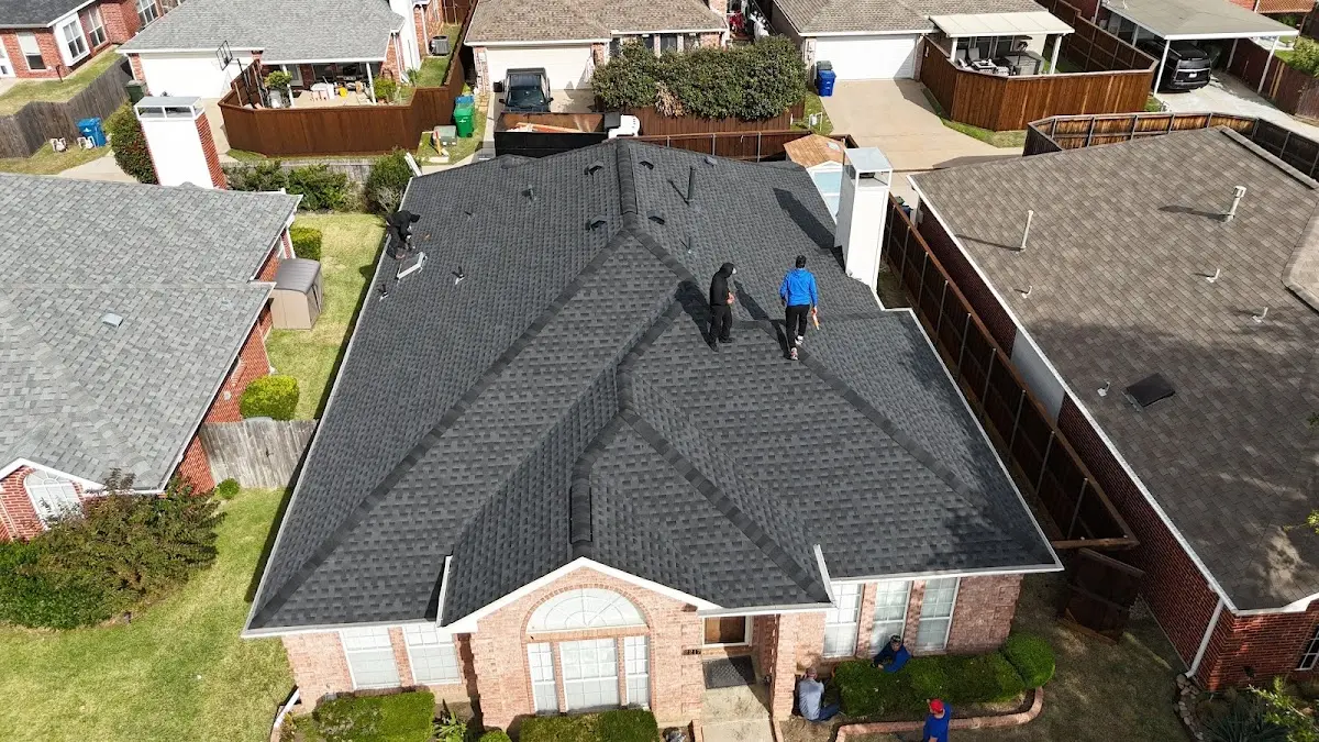 Commercial Roofing work in progress on a Brookshire property